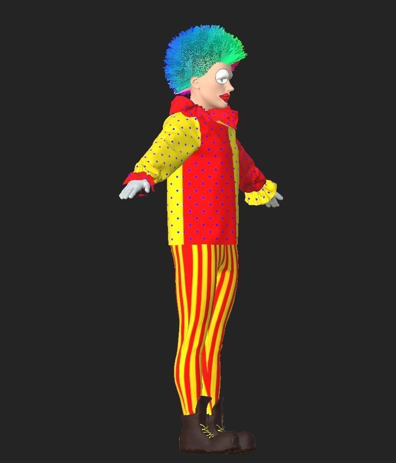 Clown Jester Low-poly 3D model_12