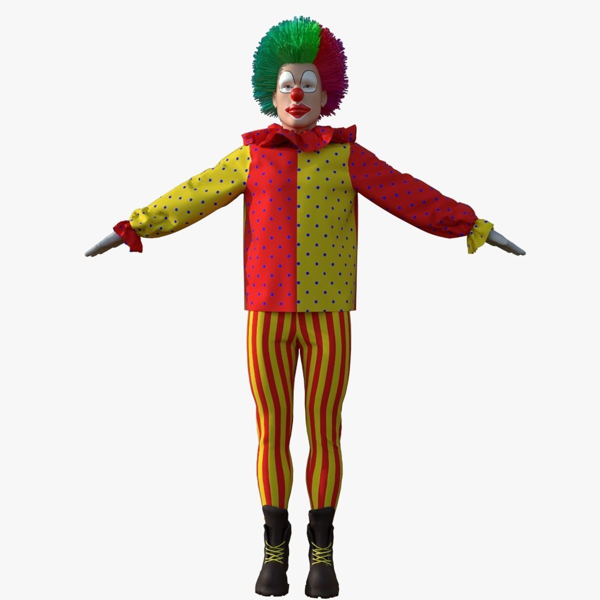 Clown Jester Low-poly 3D model_9