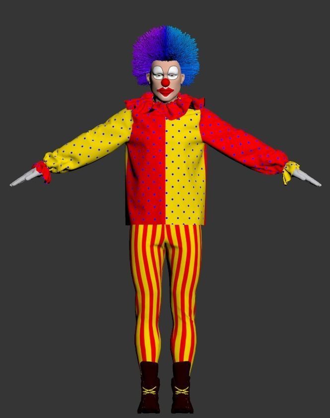 Clown Jester Low-poly 3D model_6