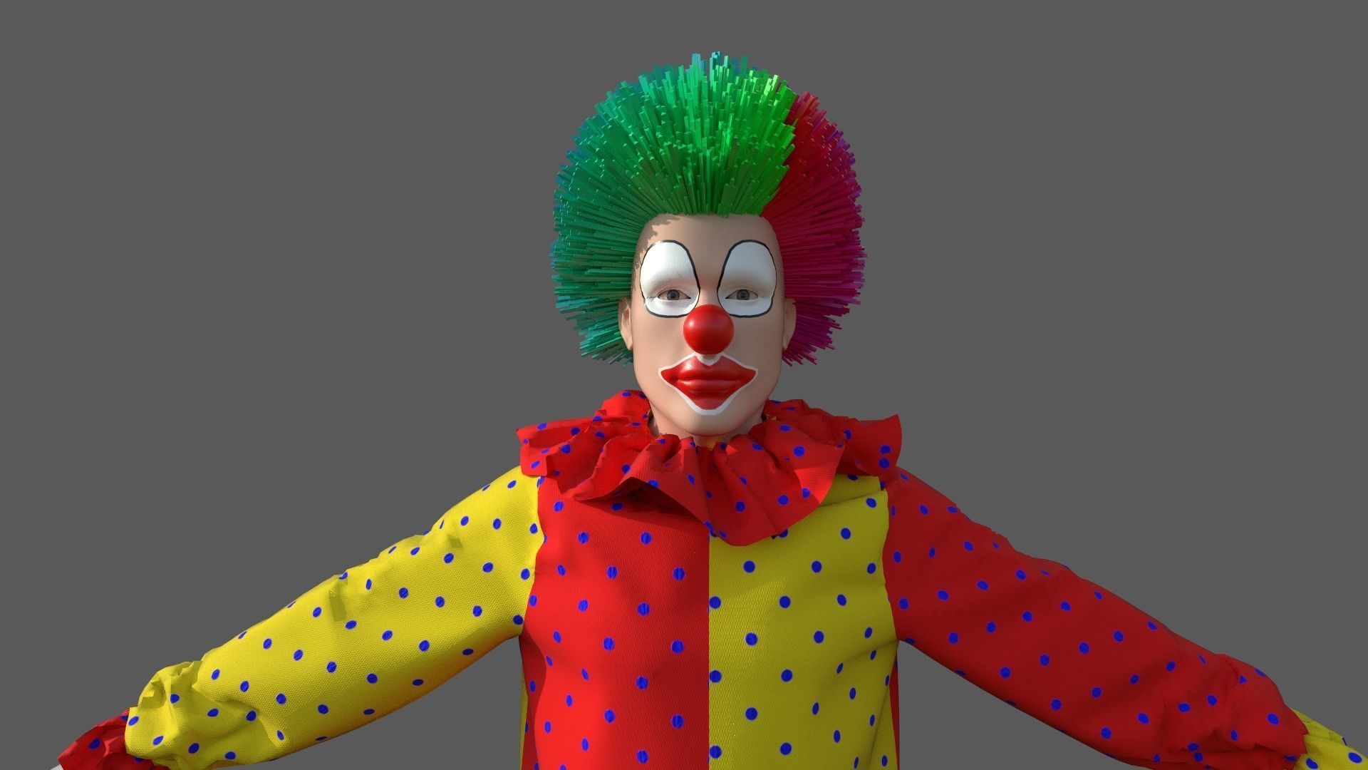 Clown Jester Low-poly 3D model_1