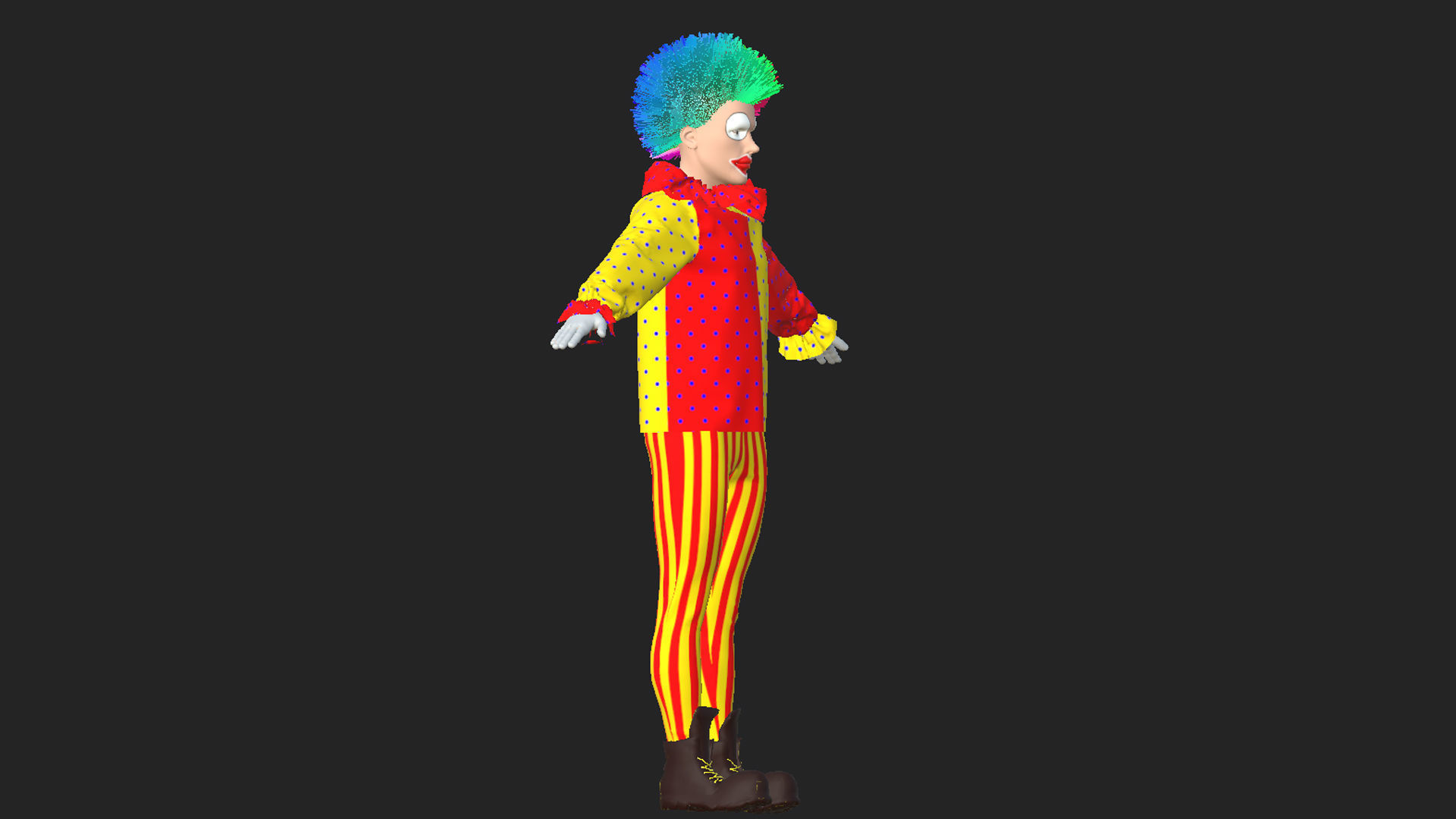 Clown Jester Low-poly 3D model_10