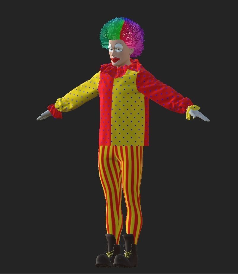 Clown Jester Low-poly 3D model_7