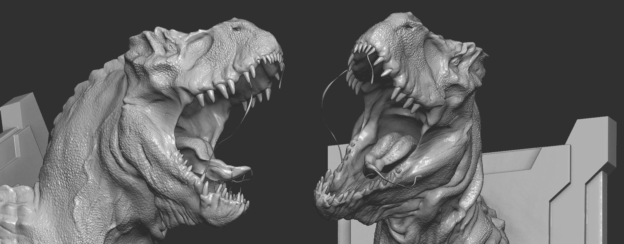 T- Rex t-rex head on wall 3D print model_2