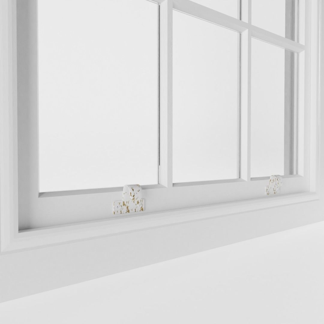 12 Panel Sash Window 3D model_2