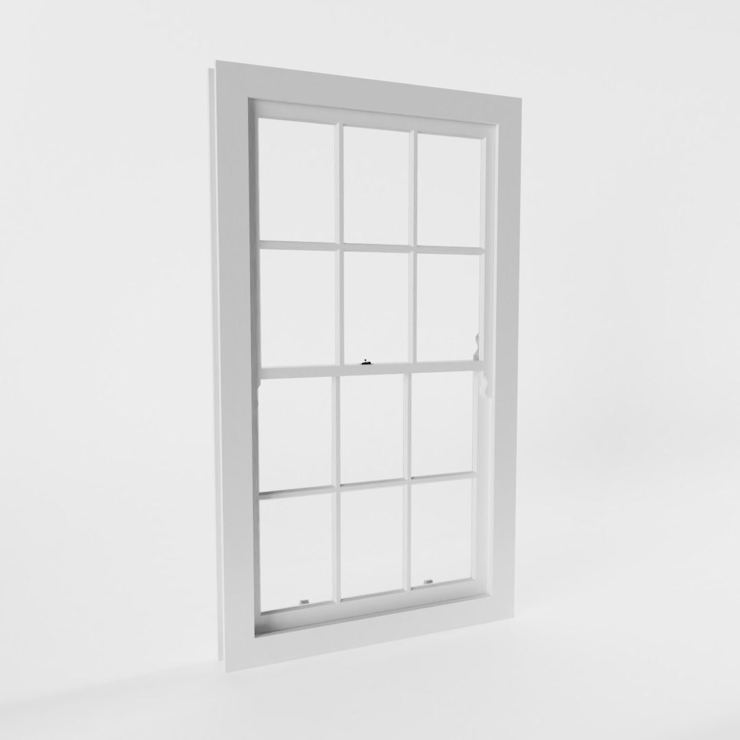 12 Panel Sash Window 3D model_1