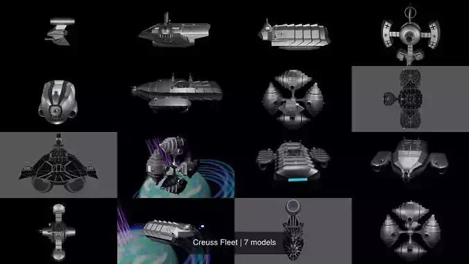 Creuss Fleet 3D Model Collection