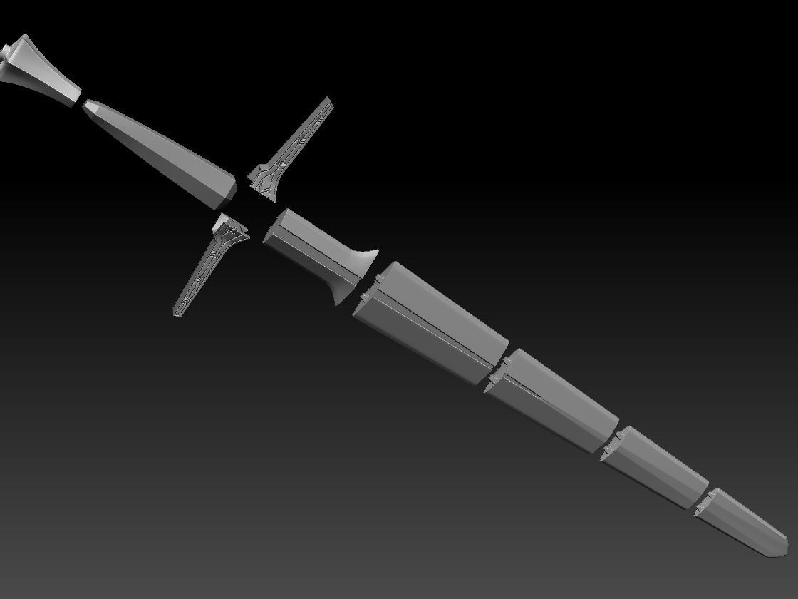 Geralt Silver Sword - Netflix Version 3D print model_13