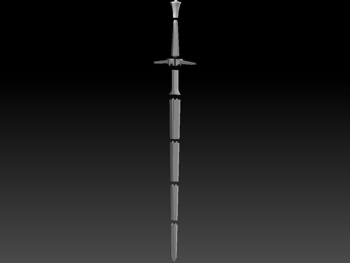 Geralt Silver Sword - Netflix Version 3D print model_11
