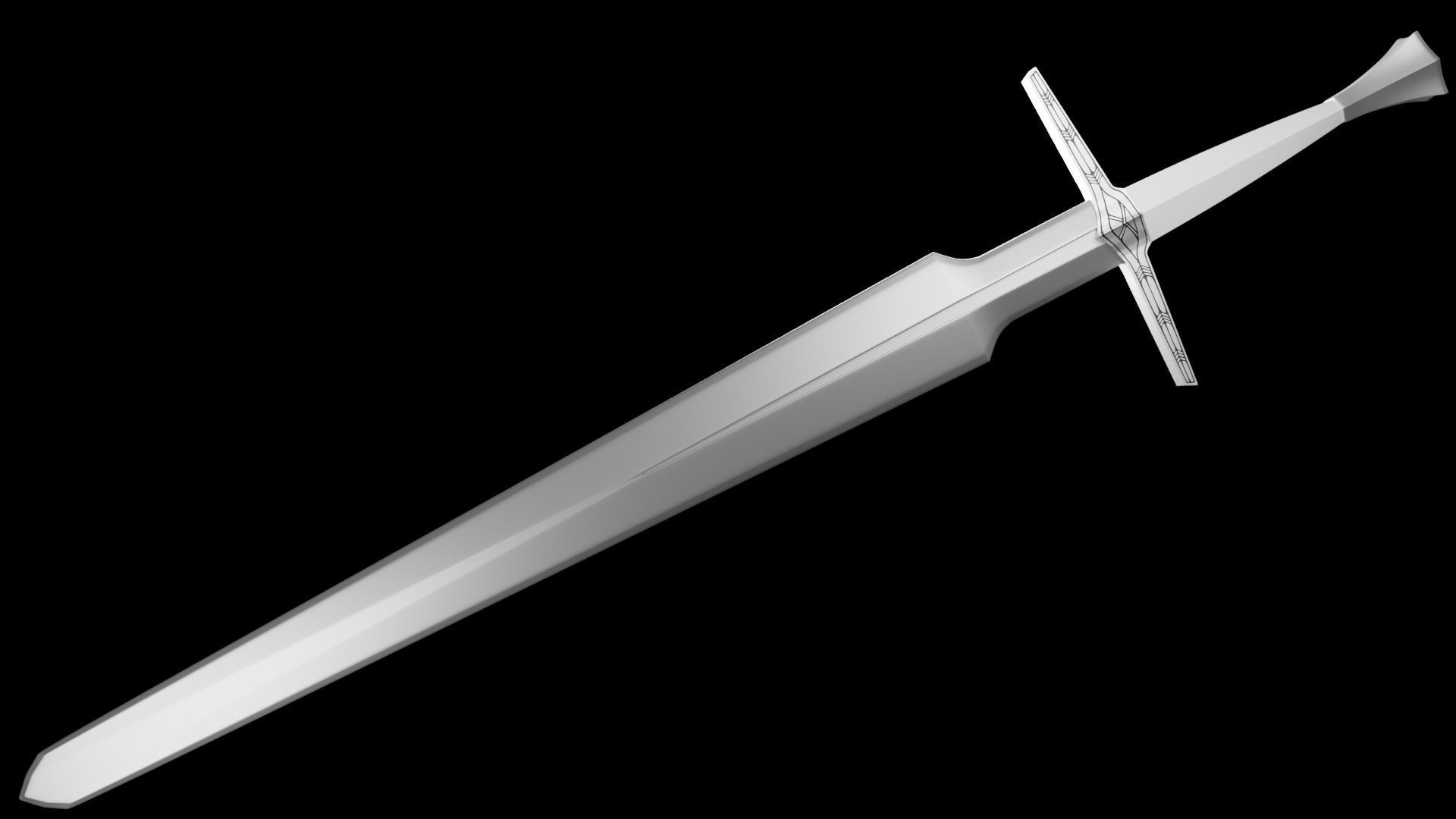 Geralt Silver Sword - Netflix Version 3D print model_1