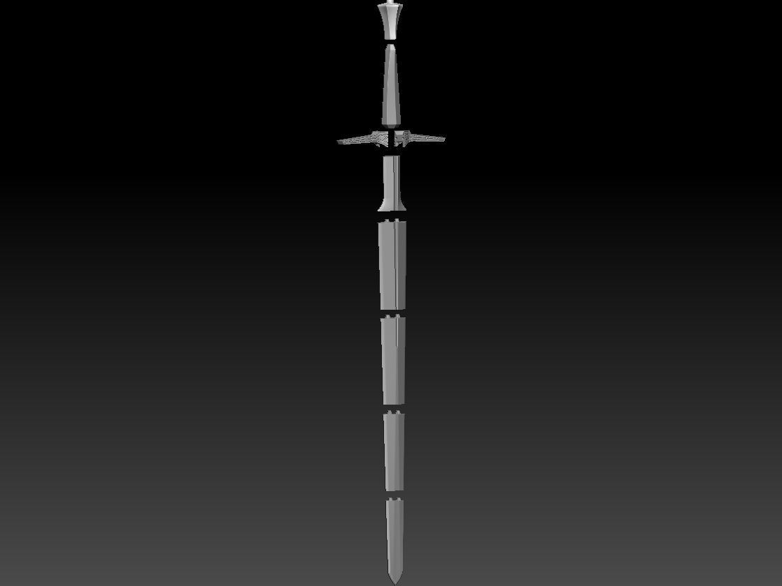 Geralt Silver Sword - Netflix Version 3D print model_10