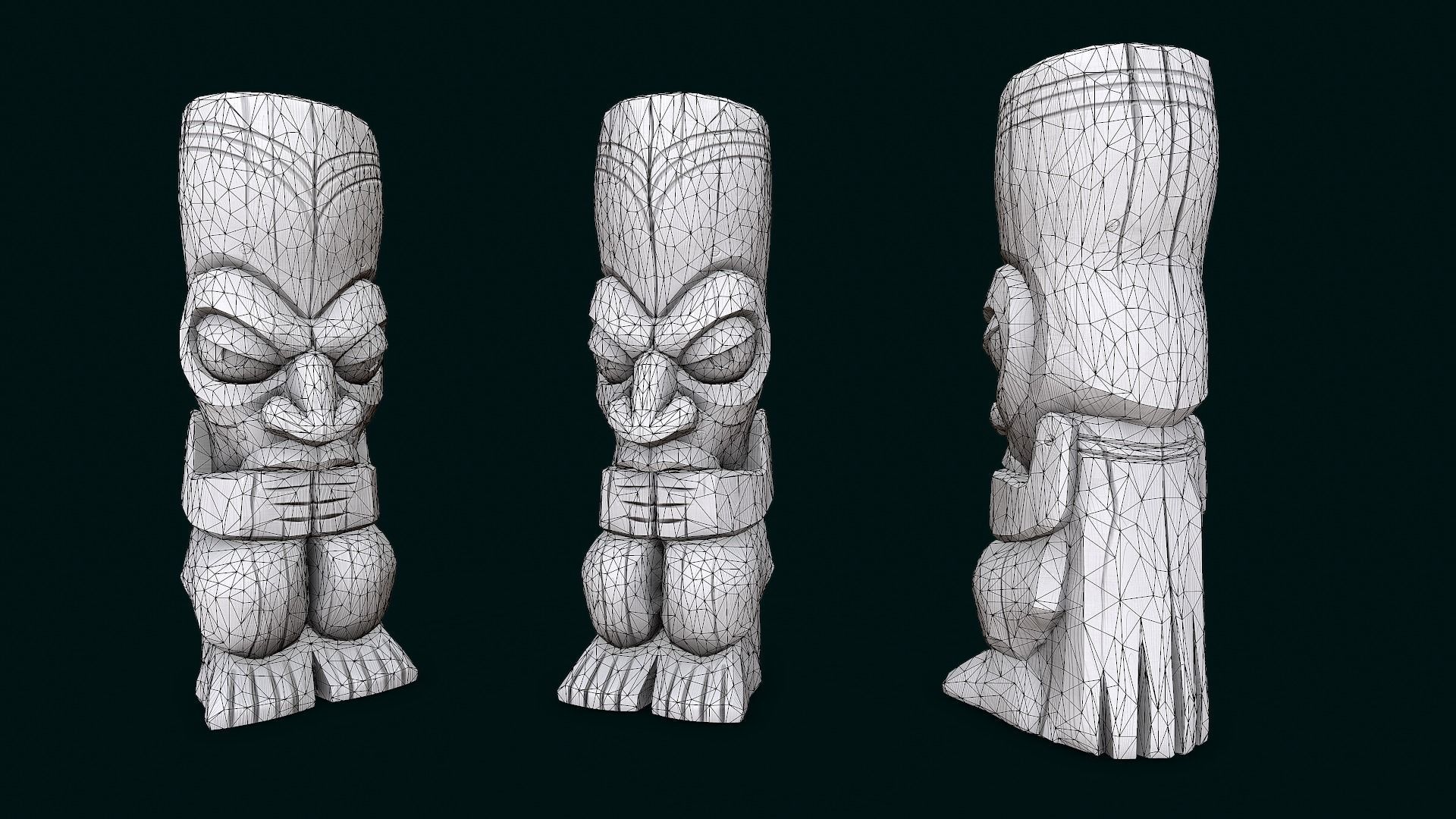 Stylized Wood Totem 3 Low-poly 3D model_8