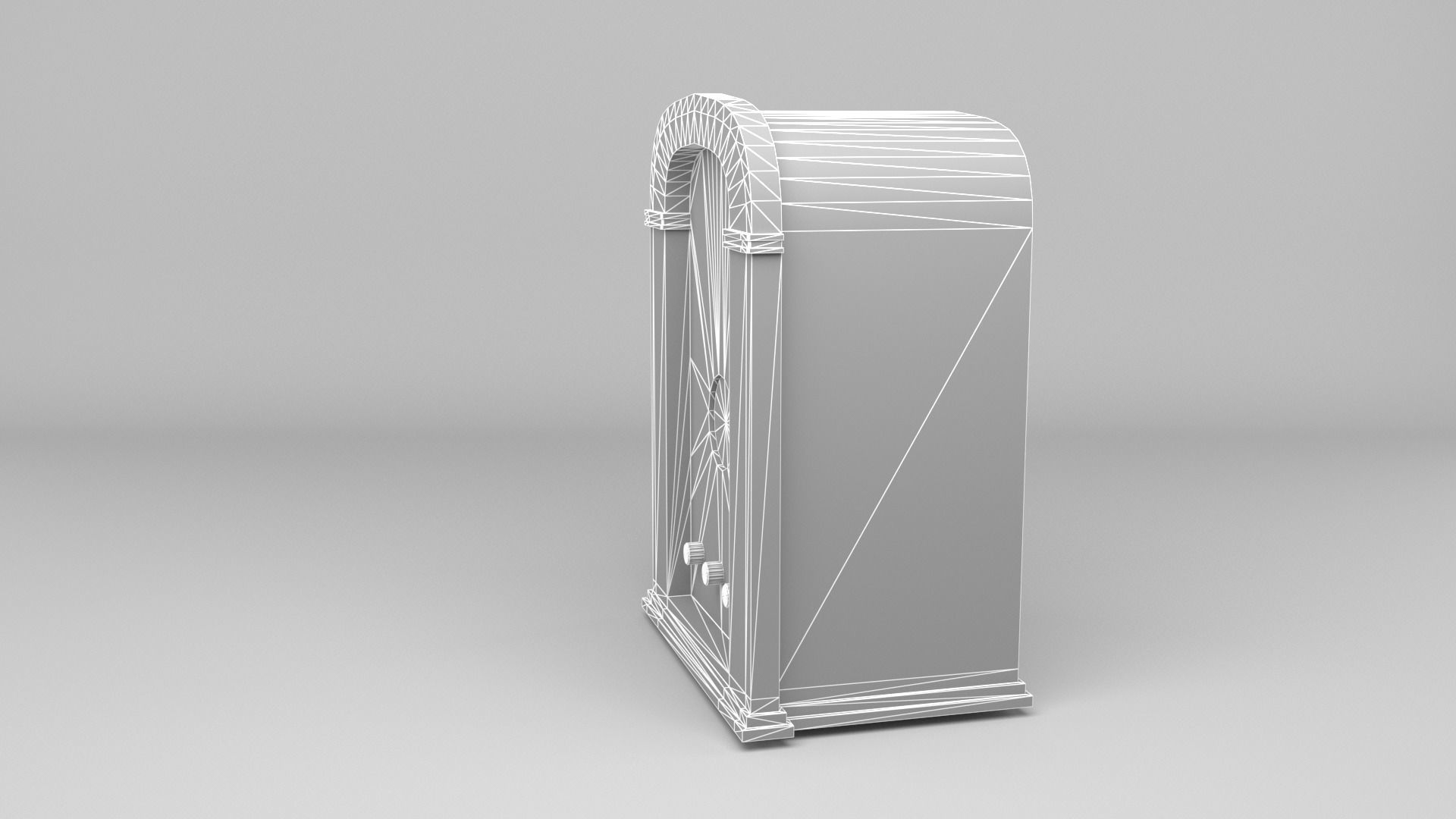 vintage radio Low-poly 3D model_9