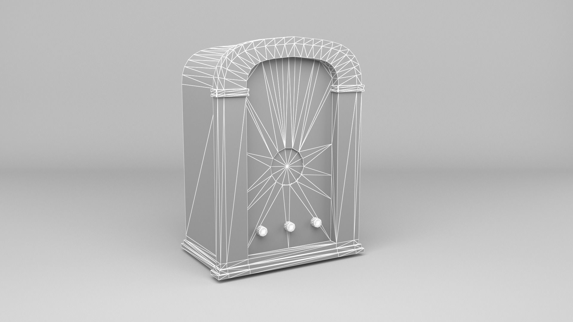 vintage radio Low-poly 3D model_7