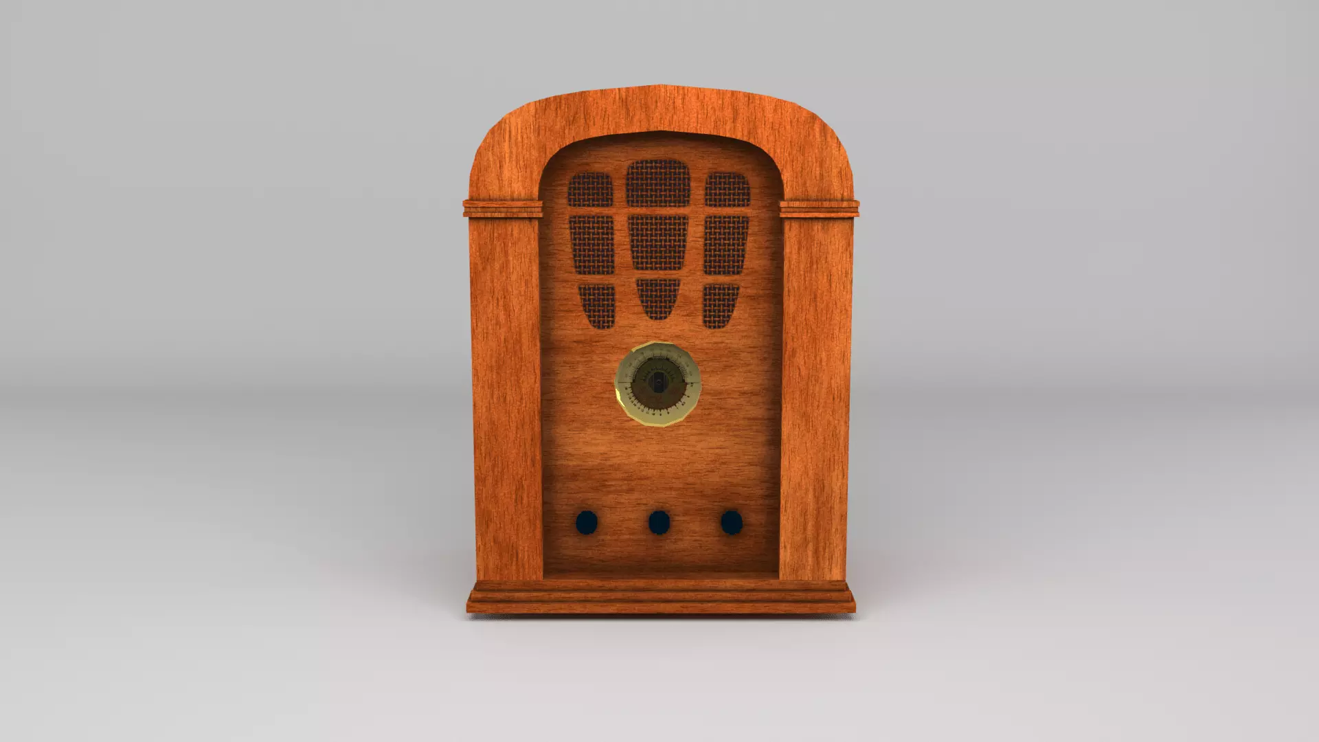 vintage radio Low-poly 3D model_0