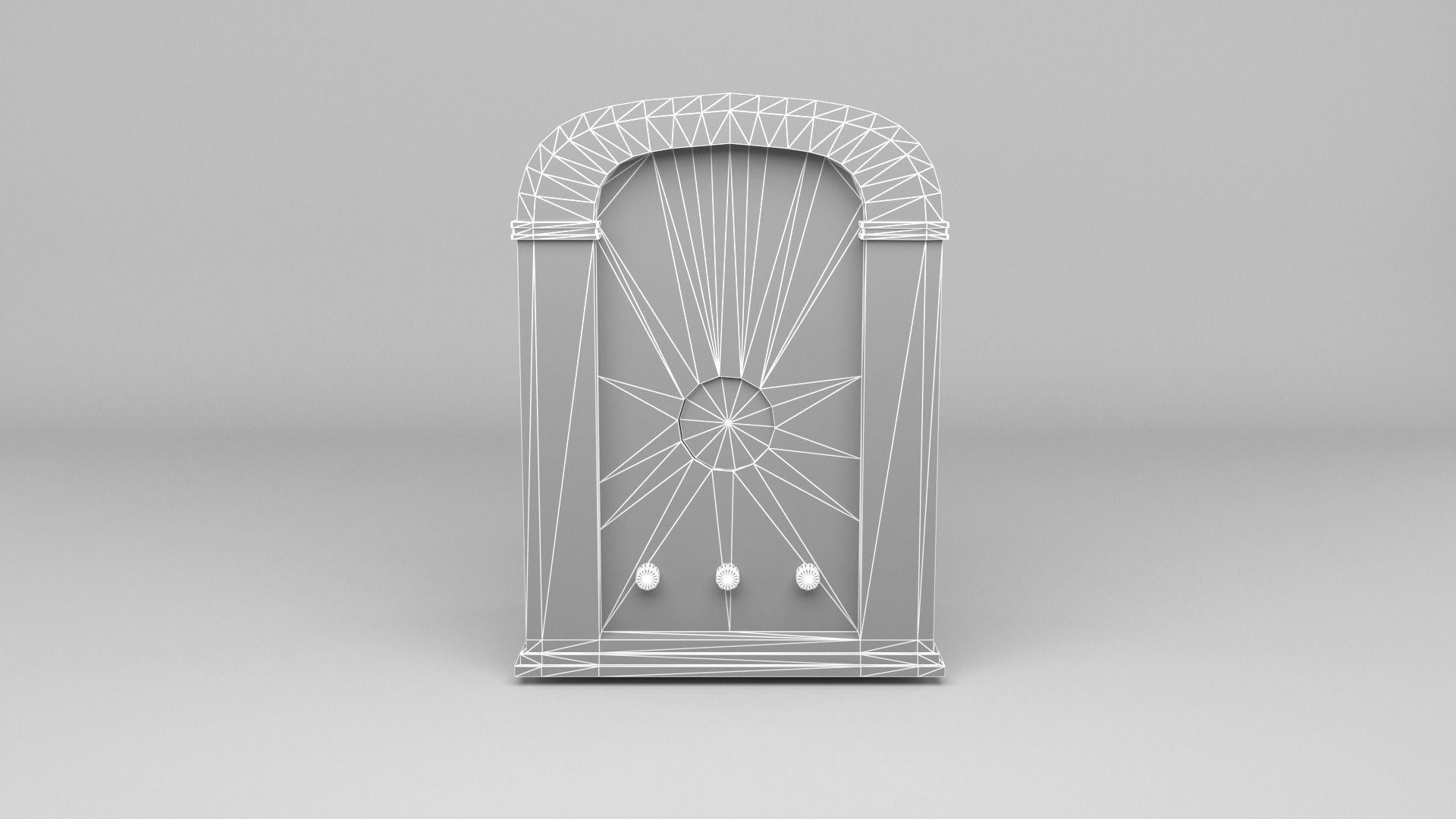 vintage radio Low-poly 3D model_6
