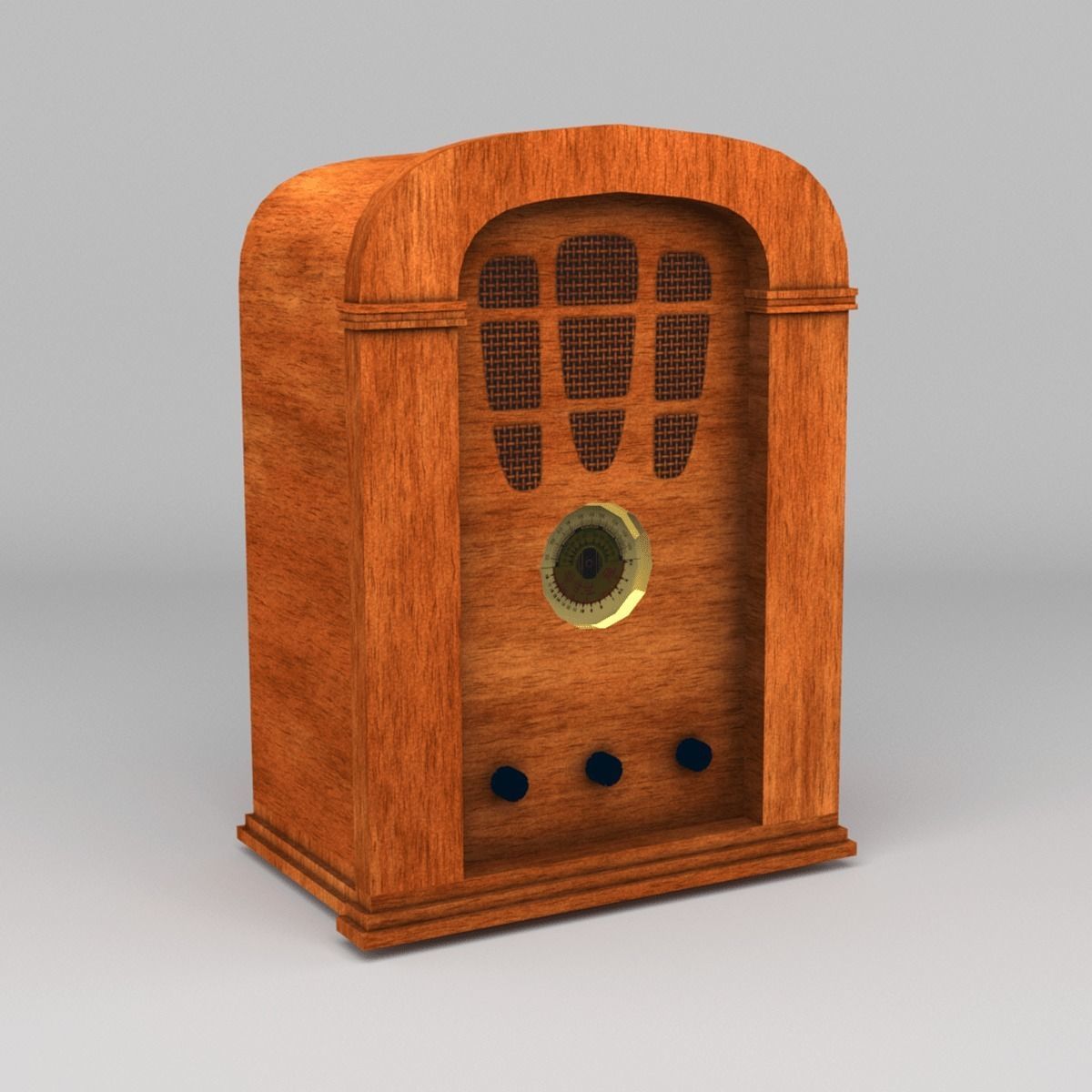vintage radio Low-poly 3D model_5