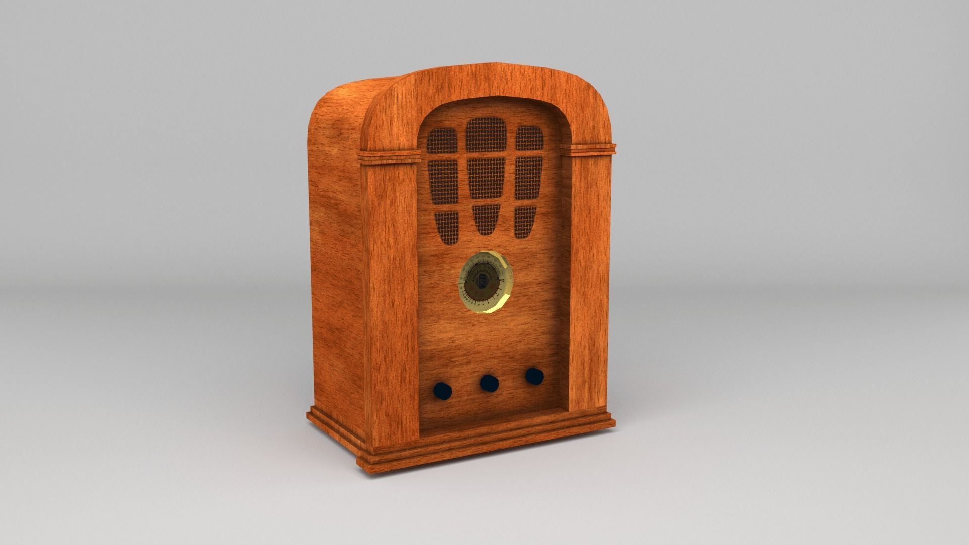 vintage radio Low-poly 3D model_1