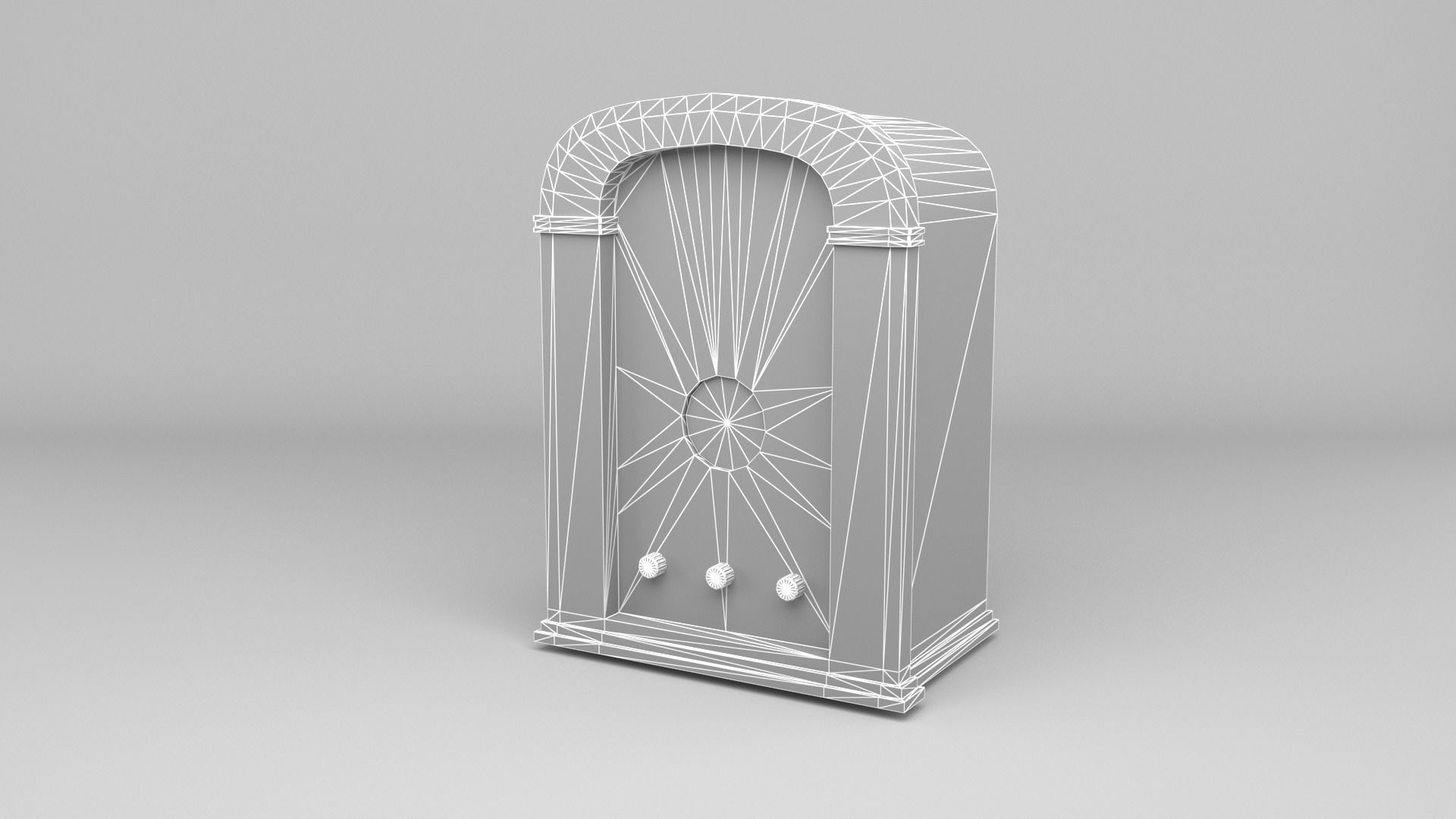 vintage radio Low-poly 3D model_8