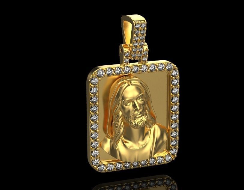 pendant jesus 3D print model_7