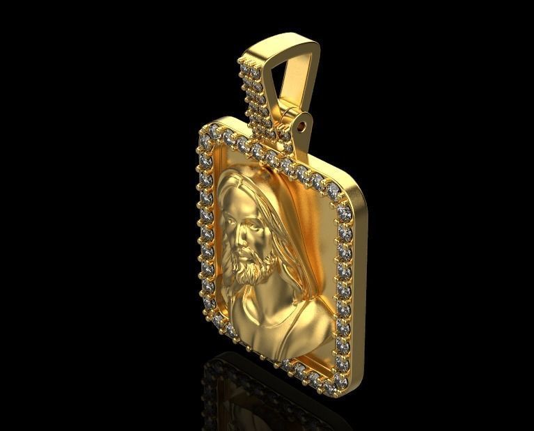 pendant jesus 3D print model_6