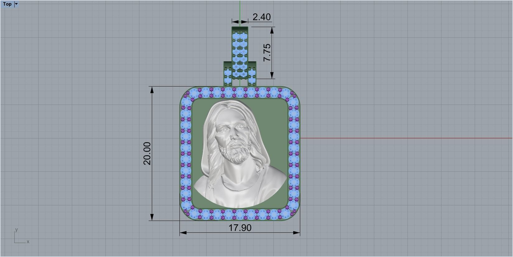 pendant jesus 3D print model_1