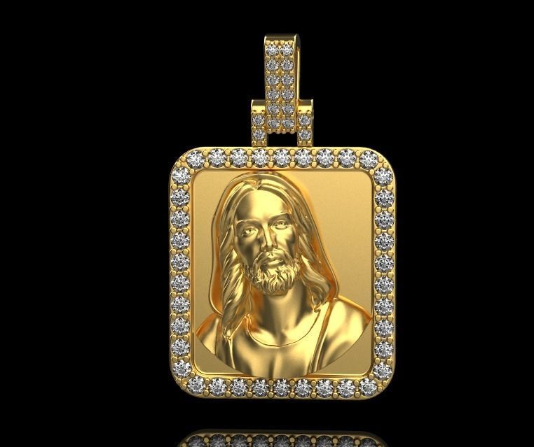 pendant jesus 3D print model_9