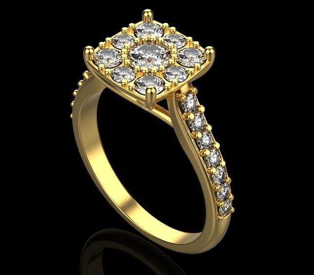 diamond wedding ring 3D print model_11
