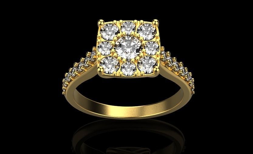 diamond wedding ring 3D print model_13