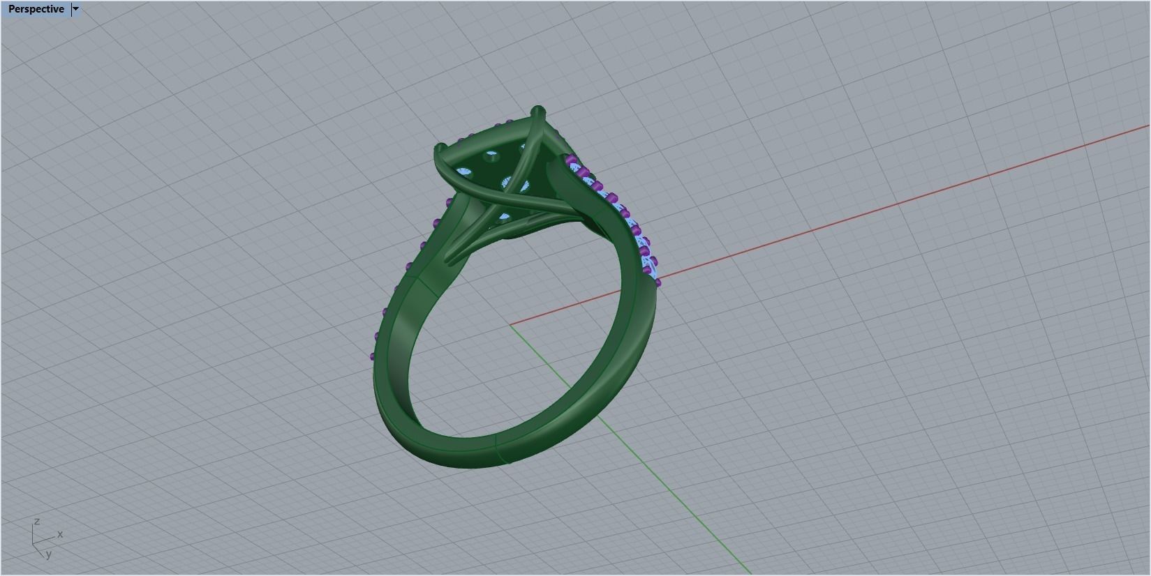 diamond wedding ring 3D print model_21
