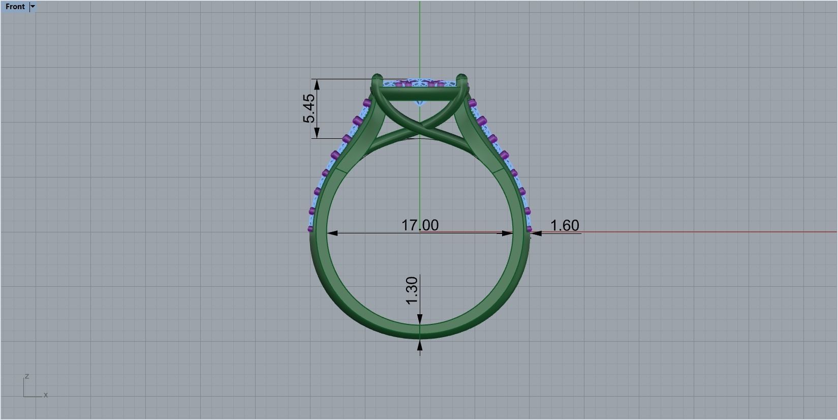 diamond wedding ring 3D print model_2