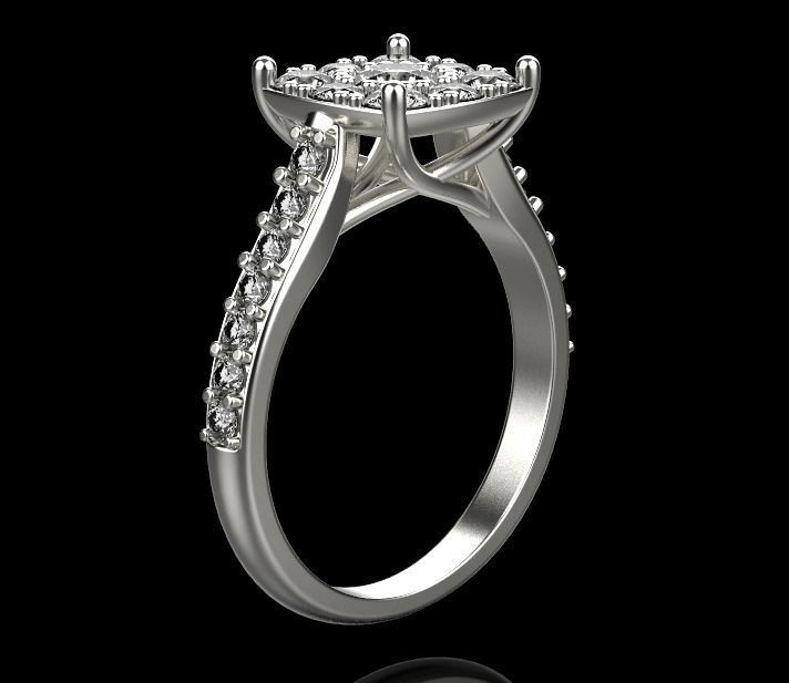 diamond wedding ring 3D print model_7
