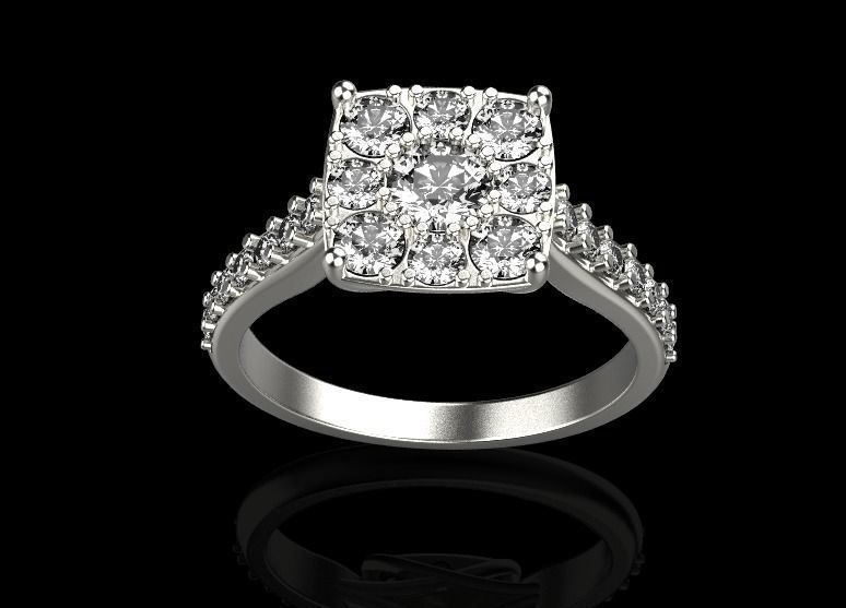 diamond wedding ring 3D print model_8