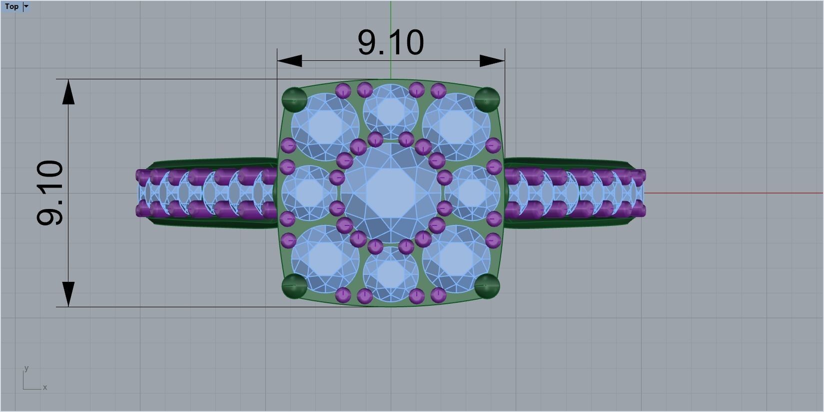 diamond wedding ring 3D print model_1