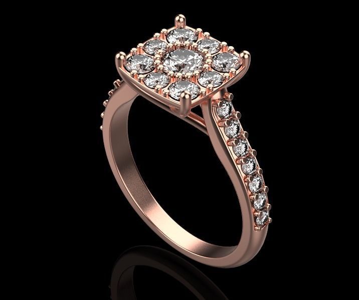 diamond wedding ring 3D print model_14