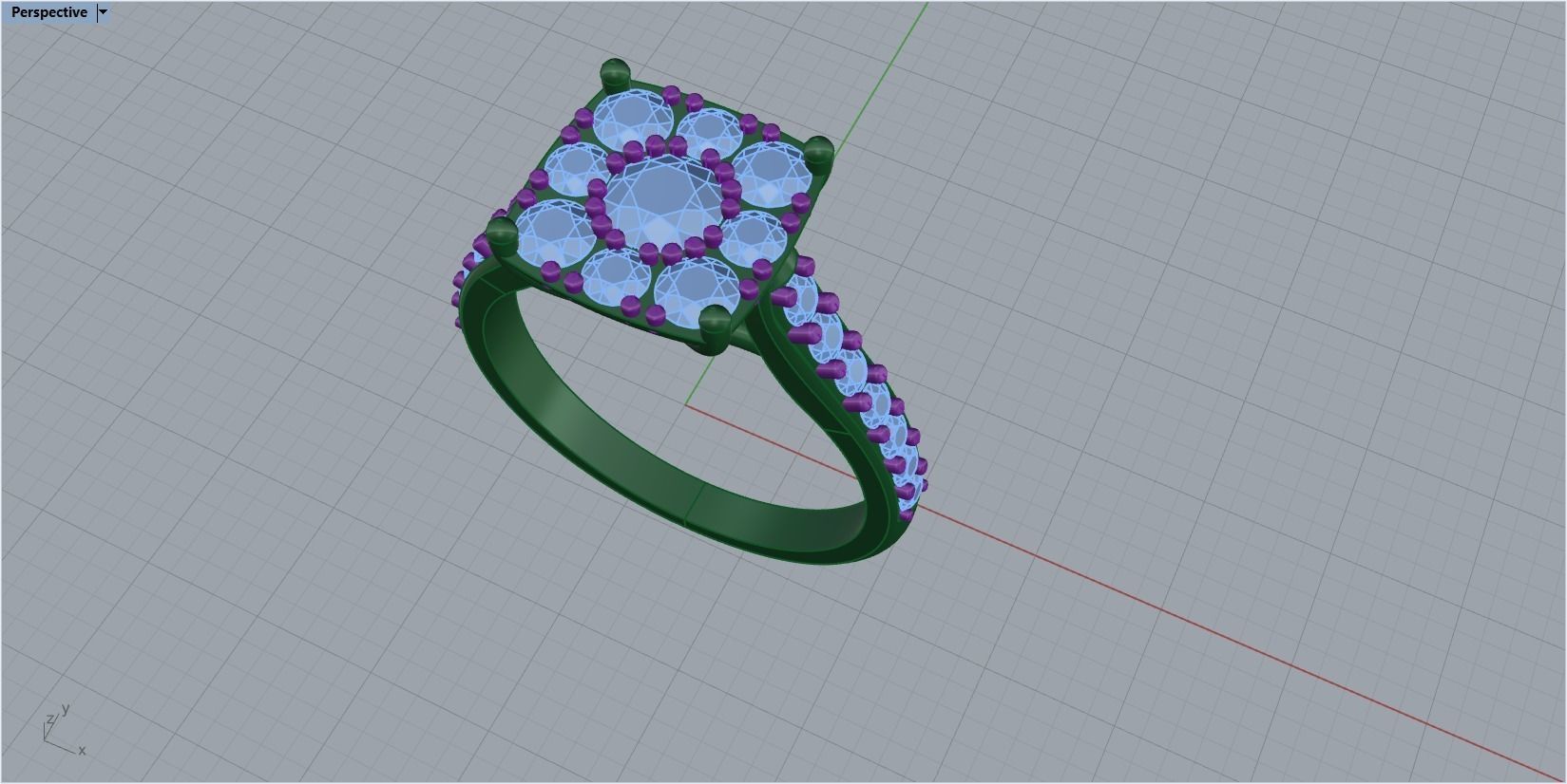 diamond wedding ring 3D print model_18