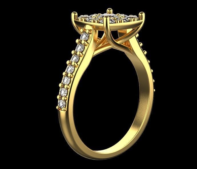 diamond wedding ring 3D print model_12