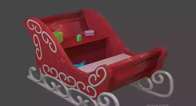 toboggan santa sleigh 3D model