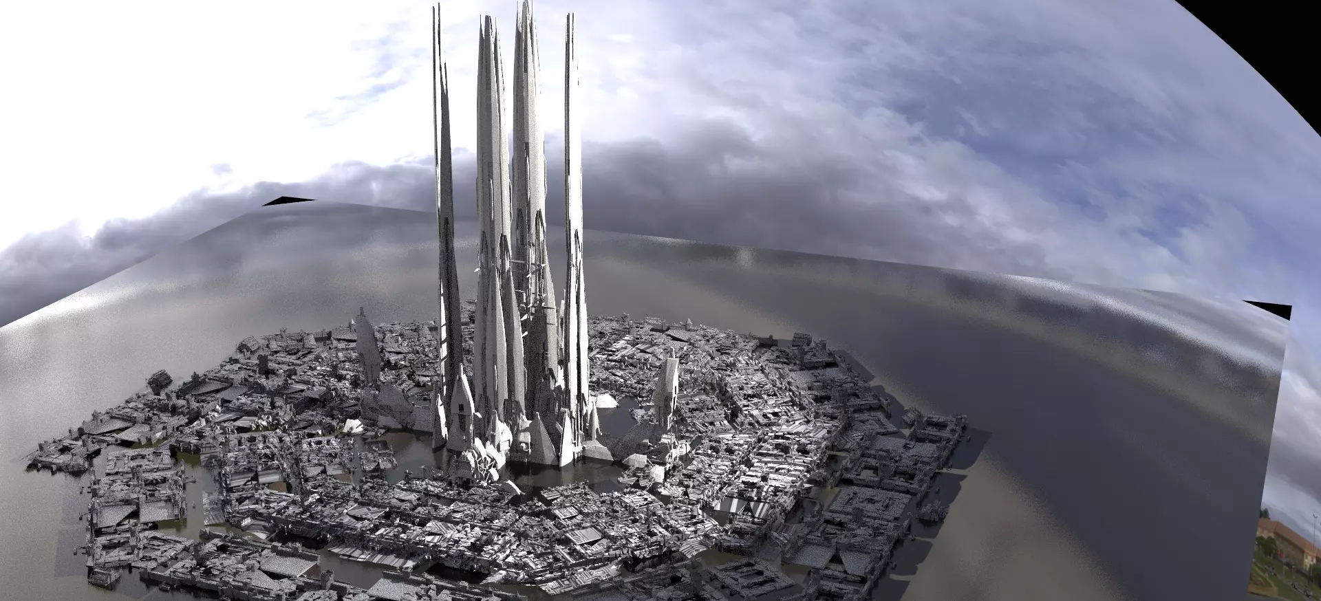Sci fi Towers Order of chaos 3D model