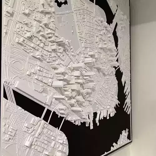 3D Boston 3D Map 3D City Art Landmark Boston Skyline 3D Art