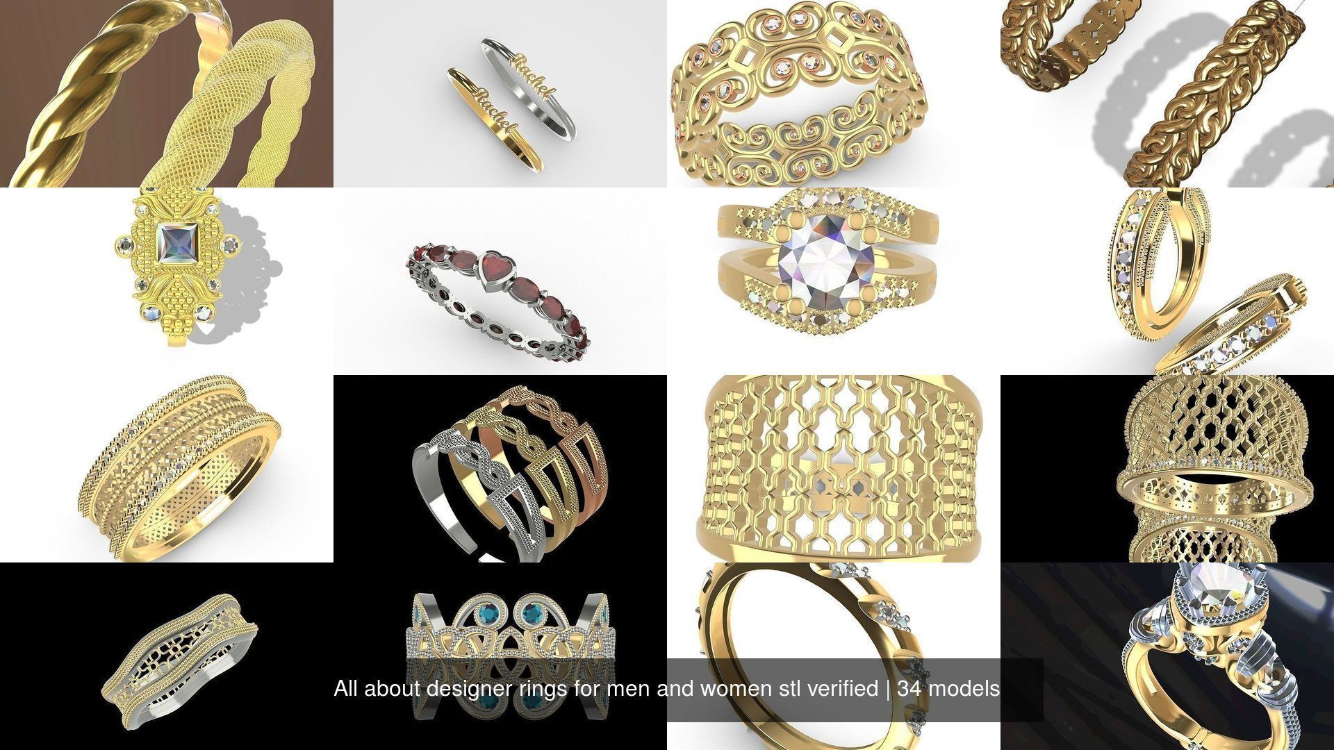 All about designer rings for men and women stl verified 3D Model Collection_33