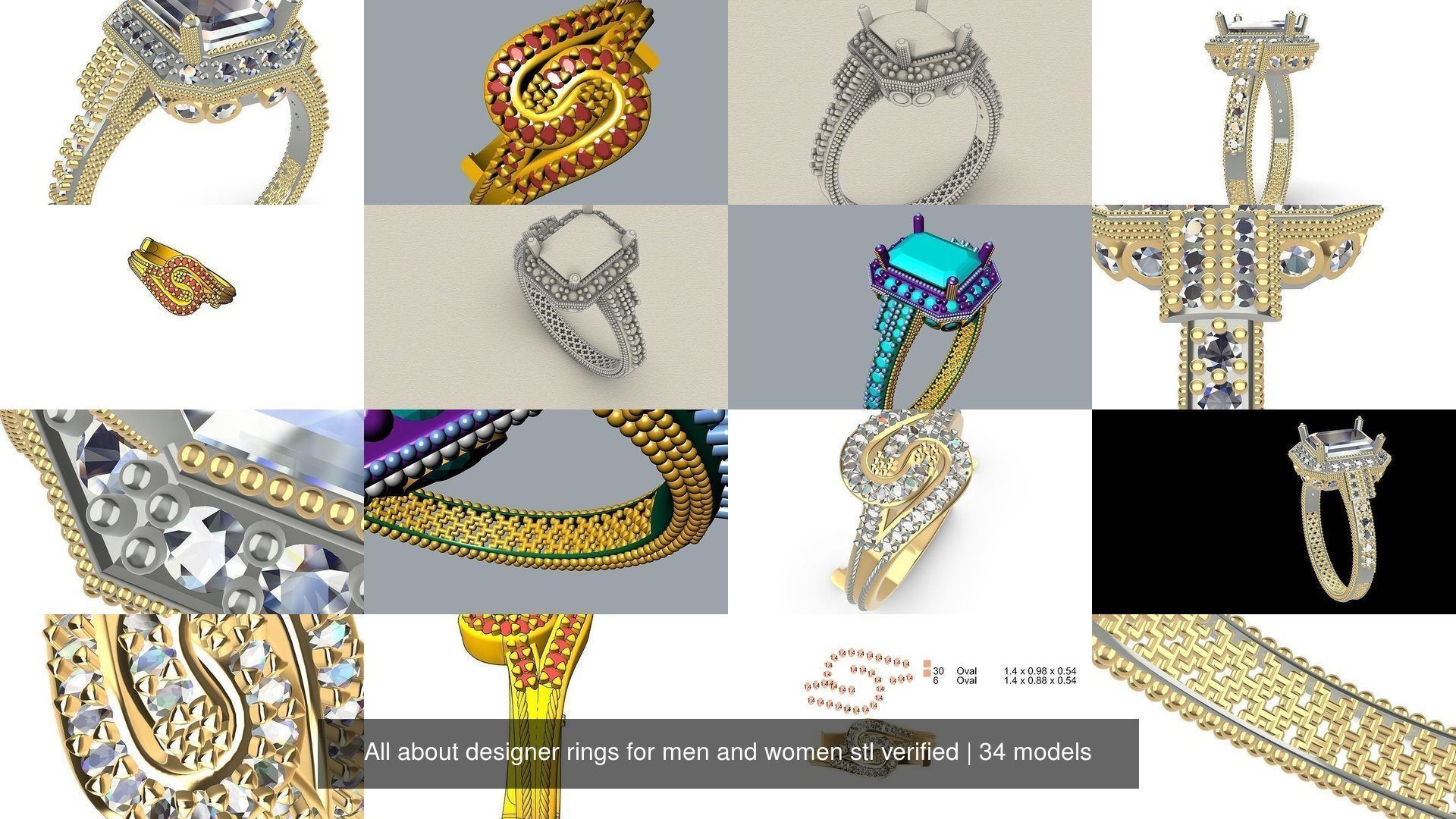 All about designer rings for men and women stl verified 3D Model Collection_35