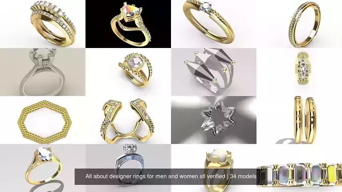 All about designer rings for men and women stl verified 3D Model Collection