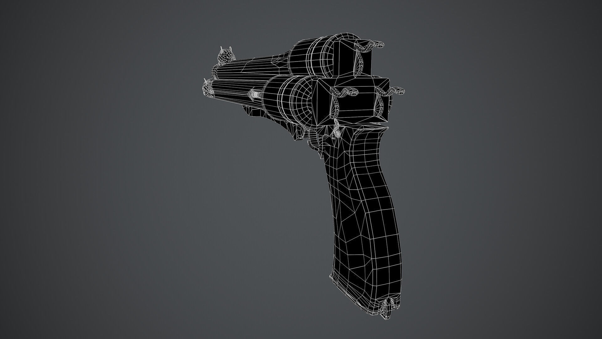 Cerberus gun with ornate design 3D print model_7