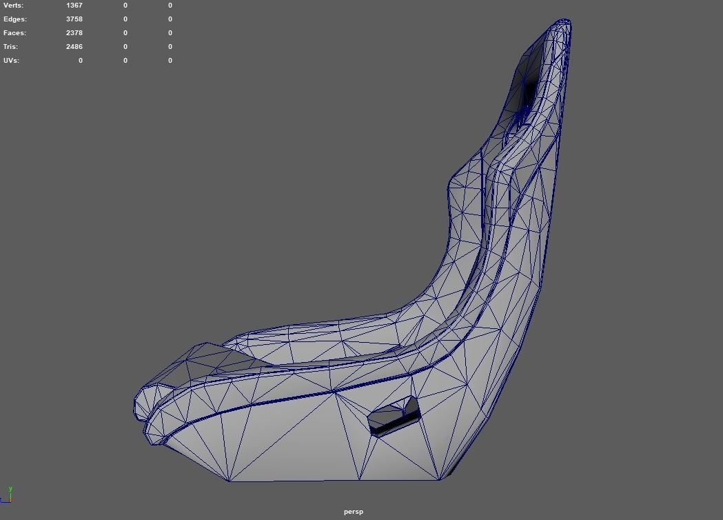 Car Seat 08 Low-poly 3D model_10