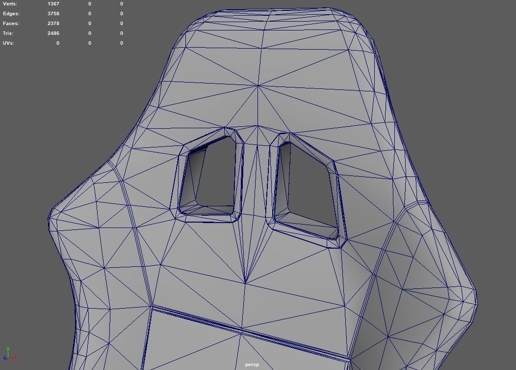 Car Seat 08 Low-poly 3D model_13