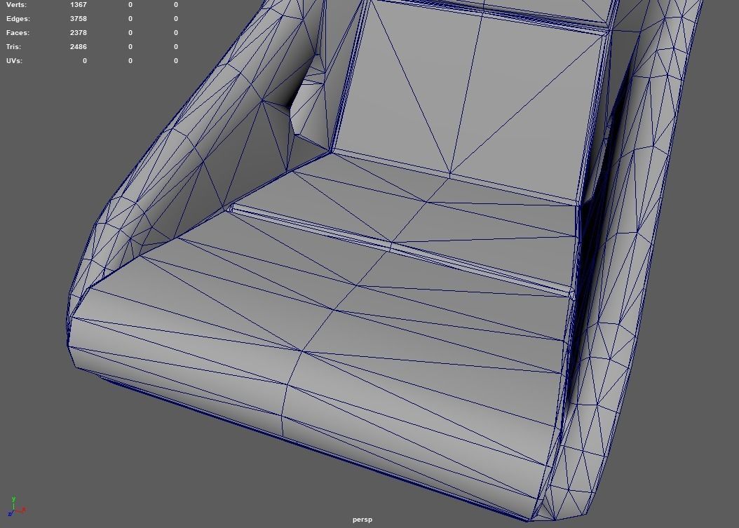 Car Seat 08 Low-poly 3D model_15