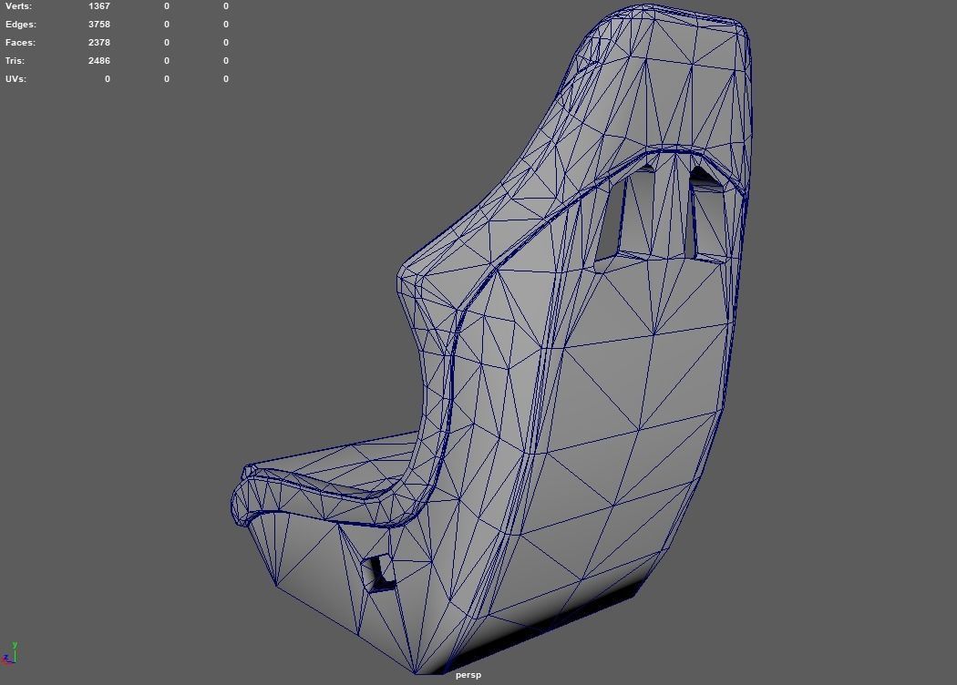 Car Seat 08 Low-poly 3D model_11