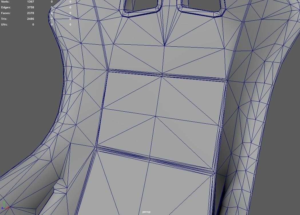 Car Seat 08 Low-poly 3D model_14