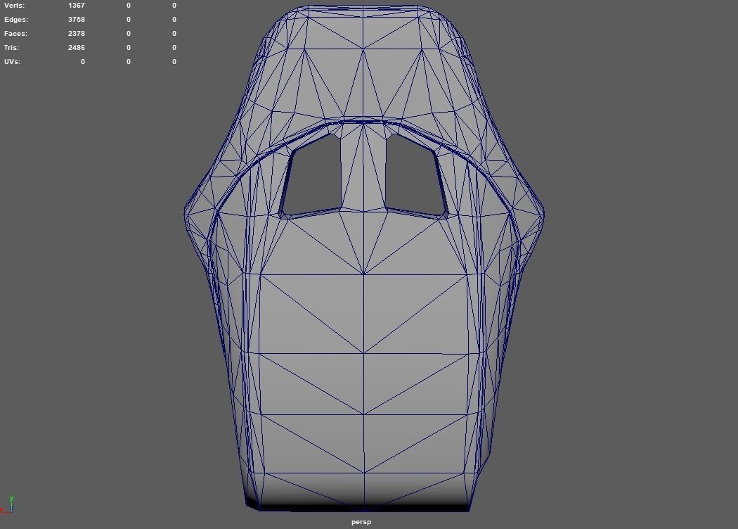 Car Seat 08 Low-poly 3D model_12