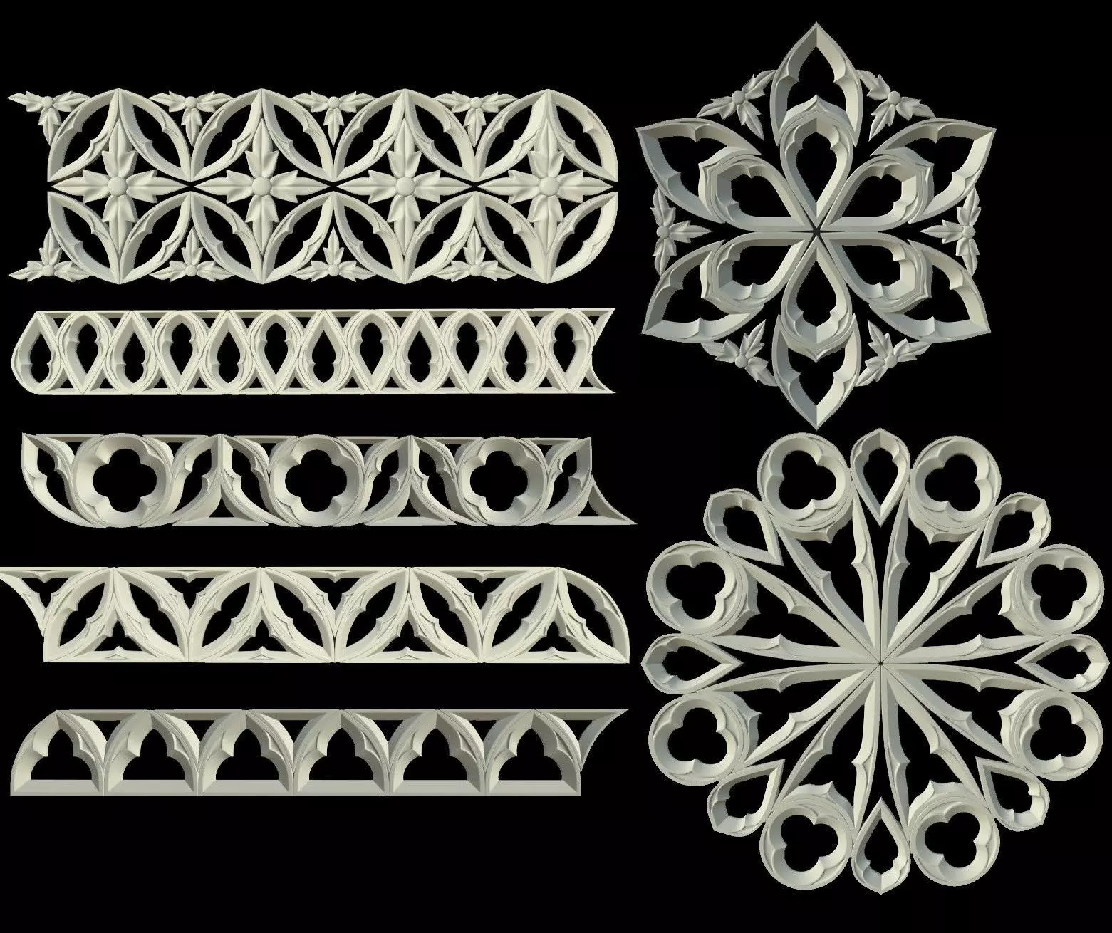 Gothic ornaments 46 Low-poly 3D model_0
